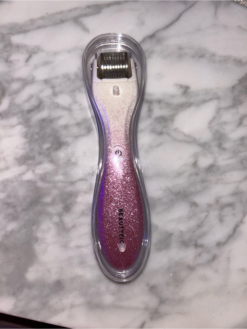 BeautyBio Glitter Pink Facial Derma Roller